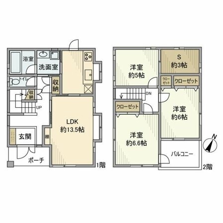 上北沢戸建の物件間取画像